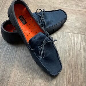 SWIMS Braided Lace Loafer Water Shoes Mens 11 Navy Blue Boat Preppy 21215-002